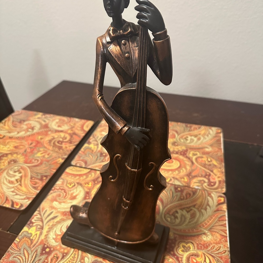Bronze Musician Sculpture - Elegant Home Art Decor